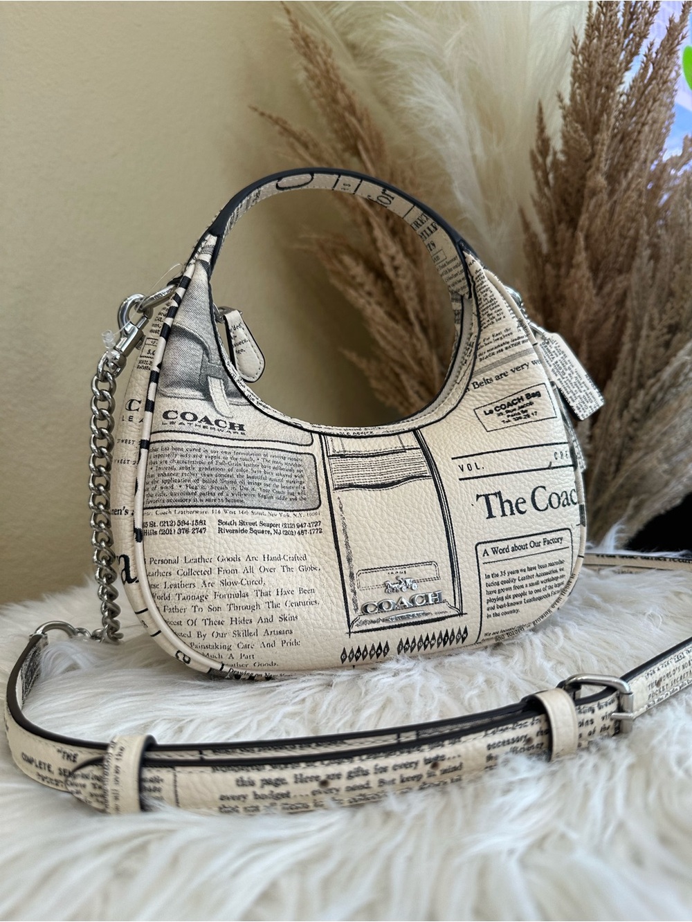 Coach Carmen Mini Crossbody Bag With Newspaper Print